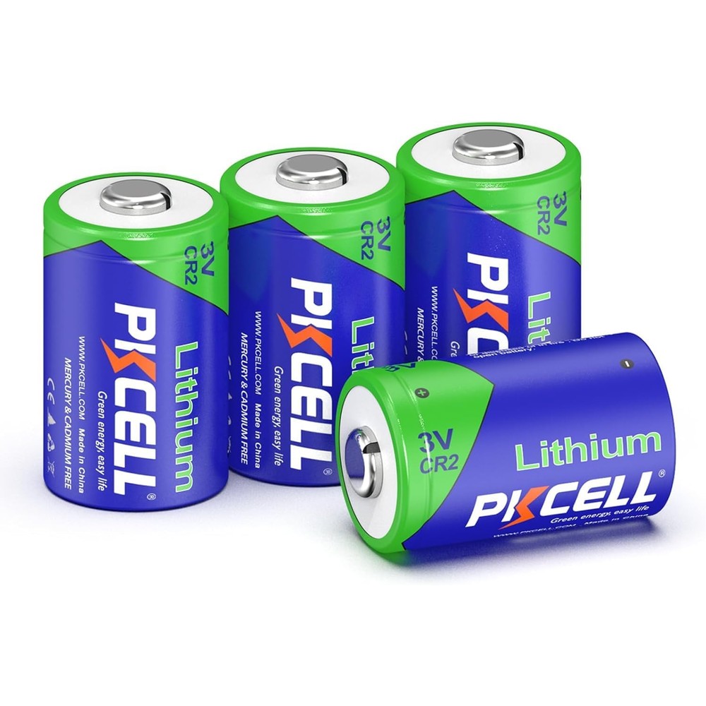 PKCELL CR2 Battery 4 Pack, 10 Year Shelf Life, CR2 3V Lithium Battery for Golf Range Finder, Flashlight and More