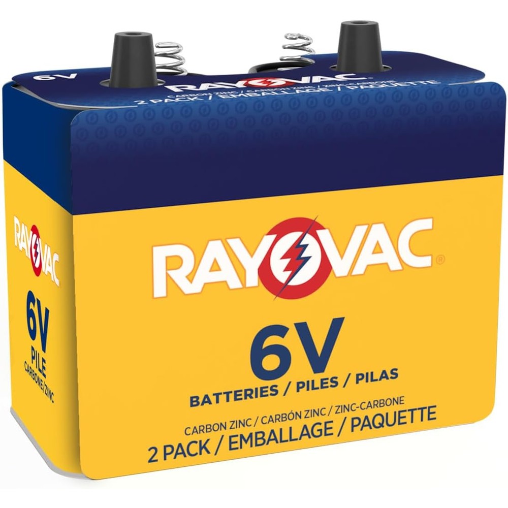 Rayovac 944-2R: 6-Volt Heavy Duty Lantern Battery with Spring Terminals - 2 Pack
