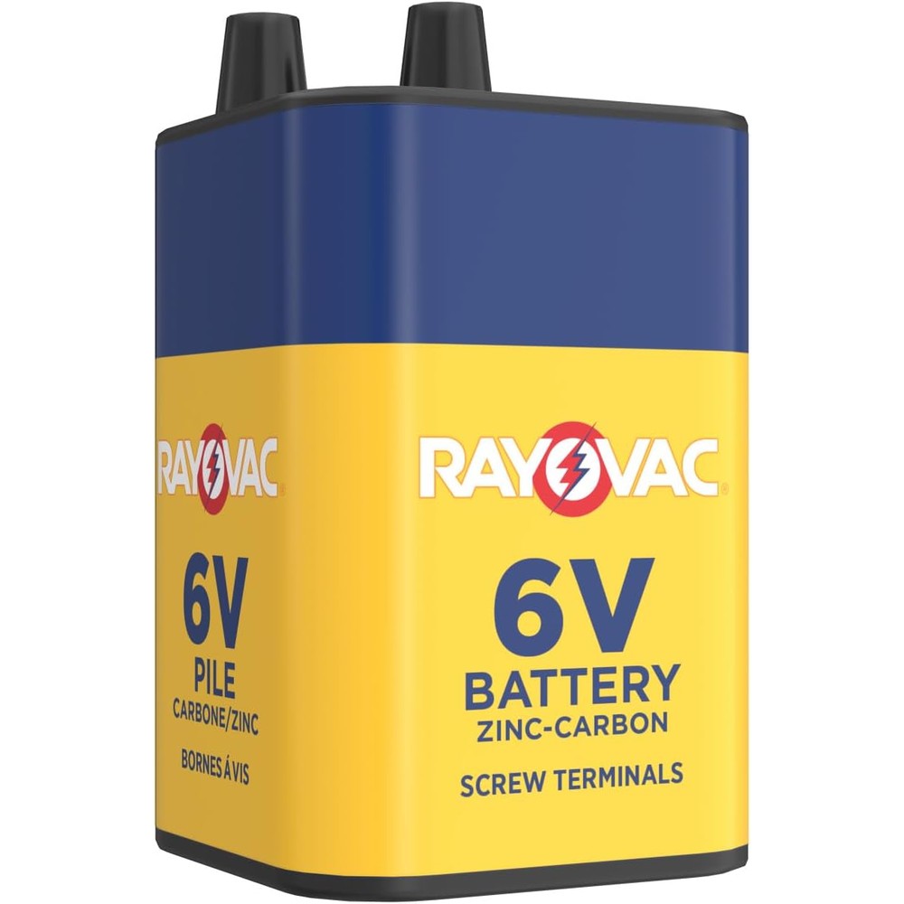 RAYOVAC Heavy Duty Lantern Battery, 6 Volt Screw Terminals, 945R4C