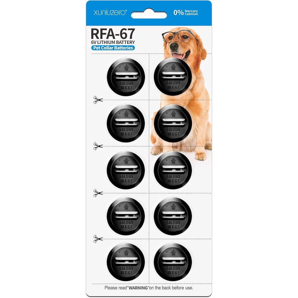 RFA-67 RFA-67D-11 6 Volt Pet Collar Replacement Batteries 10 Pack, Ultra Long-Lasting & Waterproof Compatible with PetSafe 6V Lithium Battery Specific Dog Receiver Collars