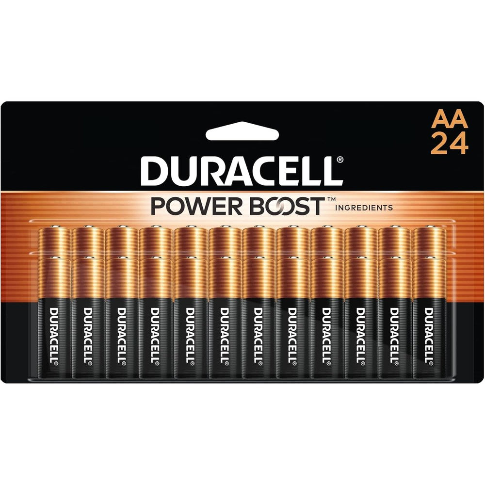Duracell Coppertop AA Batteries with Power Boost Ingredients, 24 Count Pack Double A Battery with Long-lasting Power, Alkaline AA Battery for Household and Office Devices