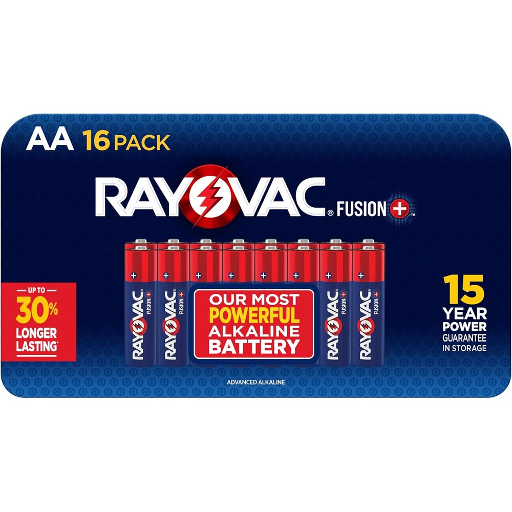 Rayovac Fusion AA Batteries (16 Pack), Double A Alkaline Batteries
