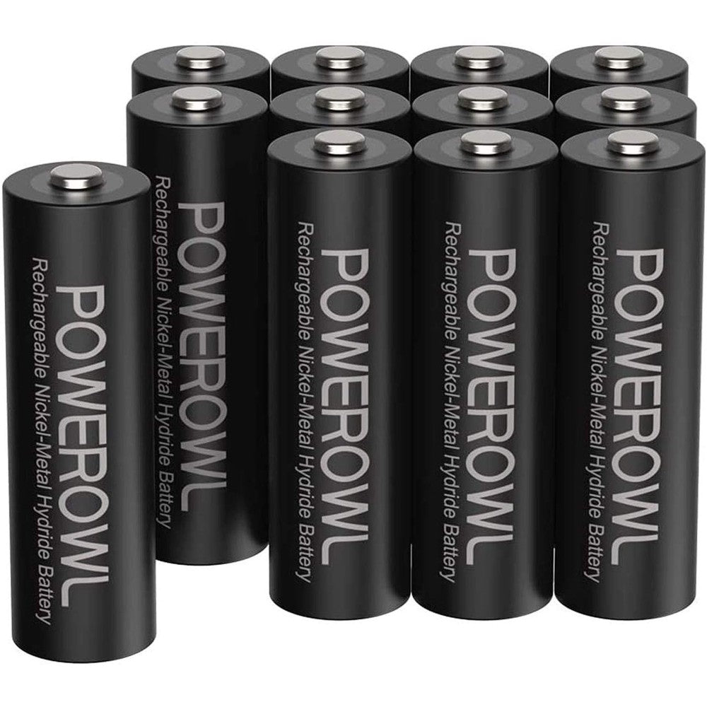 POWEROWL Rechargeable AA Batteries, 2800mAh High Capacity Double A Batteries 1.2V NiMH Low Self Discharge (Pack of 12)