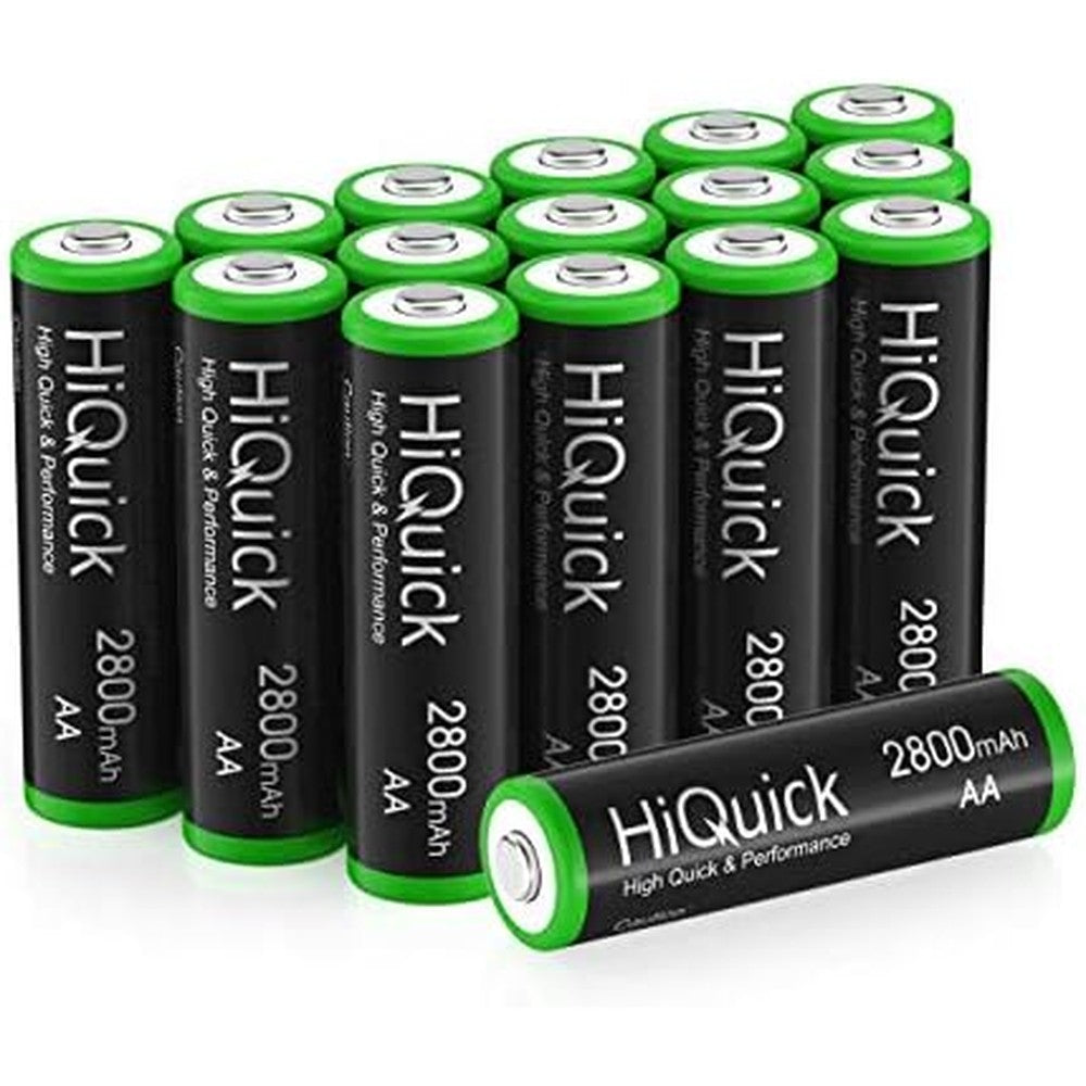 HiQuick AA Rechargeable Batteries 2800mAh - High Capacity Performance 16 Pcs Rechargeable AA Battery