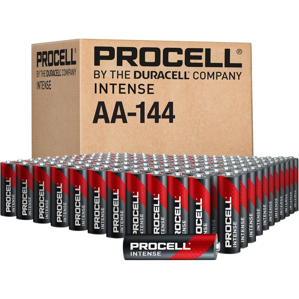 PROCELL Intense AA High-Performance Alkaline Batteries (144 Pack), 10-Year Shelf Life, Bulk Value Pack for High Power Professional Devices