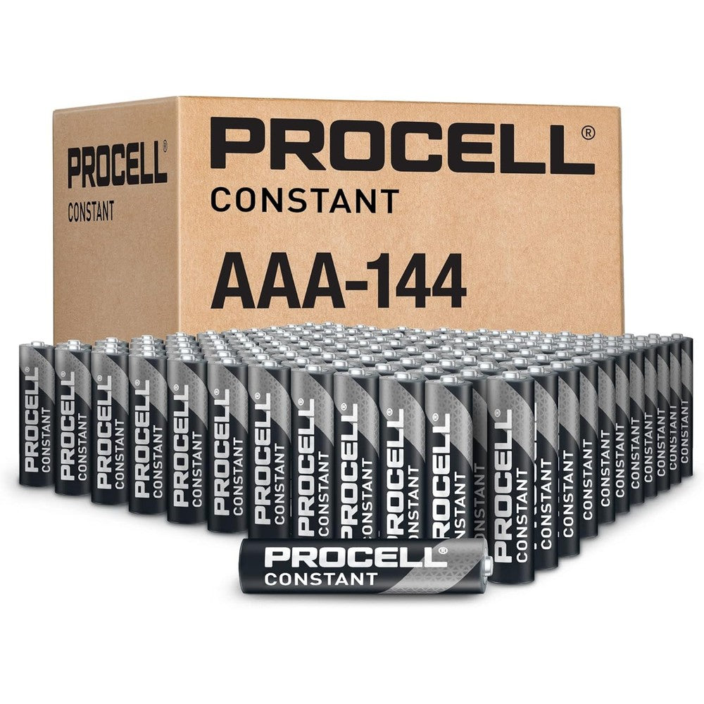 PROCELL Constant AAA Long-Lasting Alkaline Batteries (144 Pack), 10-Year Shelf Life, Bulk Value Pack for Consistent Moderate Drain Professional Devices