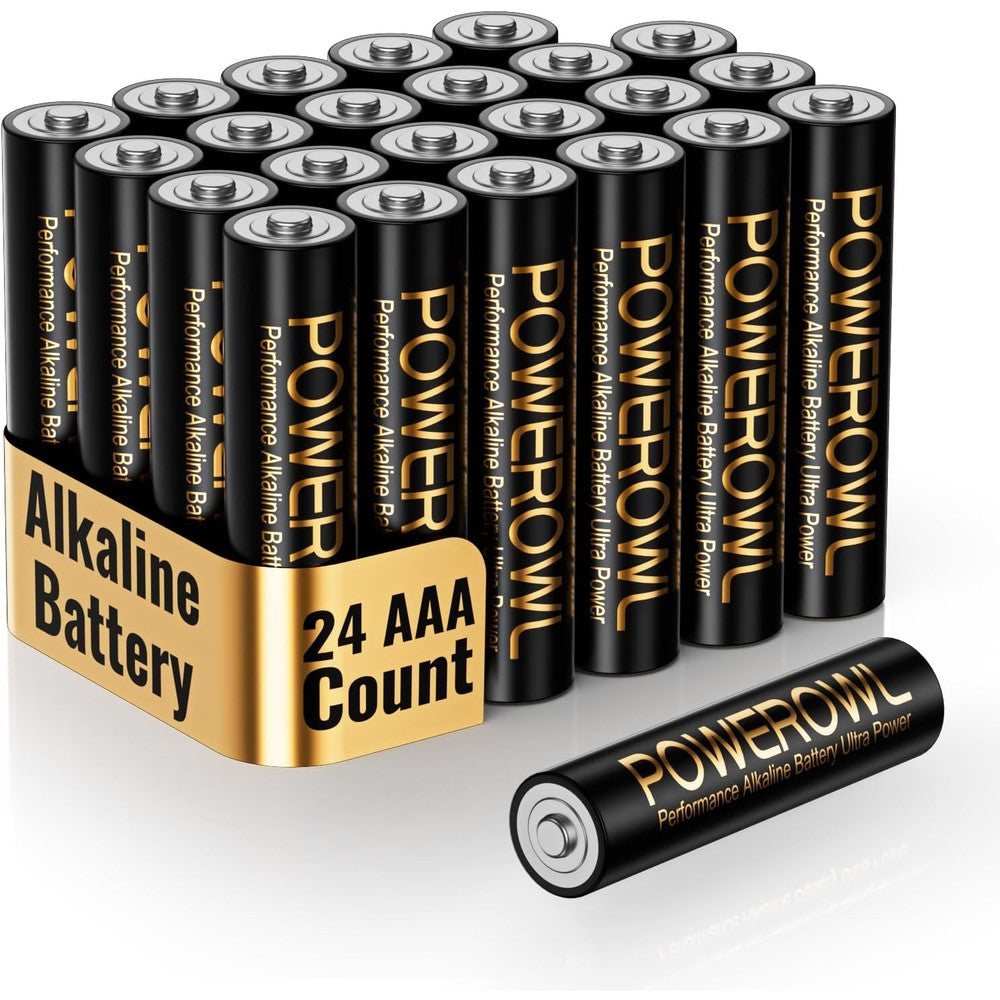 POWEROWL High-Capacity Alkaline AAA Batteries 24 Pack, 1.5v Long Lasting Triple A Battery, 10-Year Shelf Life