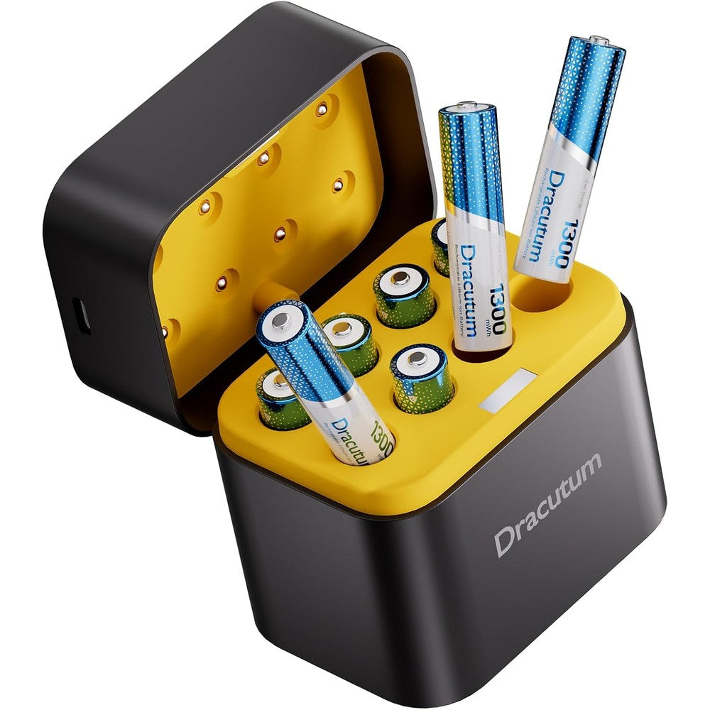 AAA Rechargeable Batteries with Charger, 8 Pack 1300mWh High Capacity 1.5V Rechargeable AAA Batteries Lithium, 2000 Cycles Long-Lasting Li-ion Triple a Battery