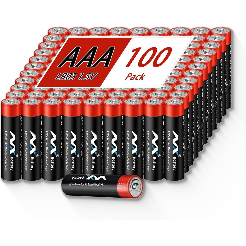 100 Pack AAA Batteries, Alkaline AAA Batteries High-Performance Triple with Long-Lasting Power Battery 10-Year Shelf Life for Kids Toys, Romotes, Various Household Devices