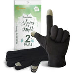 Evridwear 100% Cotton Touchscreen Moisturizing Beauty Gloves front view for dry hand care.