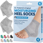 Dr. Frederick's Original moisturizing heel socks with teal gel lining