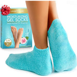 Love Lori pink fuzzy moisturizing socks for women with gel lining