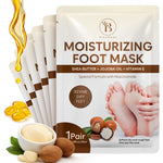 BLOOMORA 6 pairs of hydrating foot masks for dry cracked feet repair