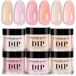 AZUREBEAUTY Dip Powder Set with 6 jars of translucent nude pink dipping powder