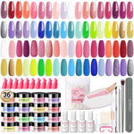 AZUREBEAUTY neon dip powder kit with 36 bright colors for professional nail art