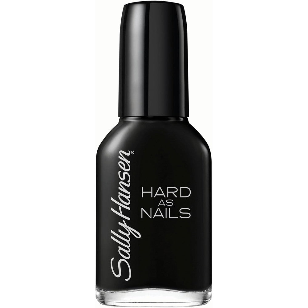 Sally Hansen Hard As Nails Nail Color Black Heart front view glossy bottle
