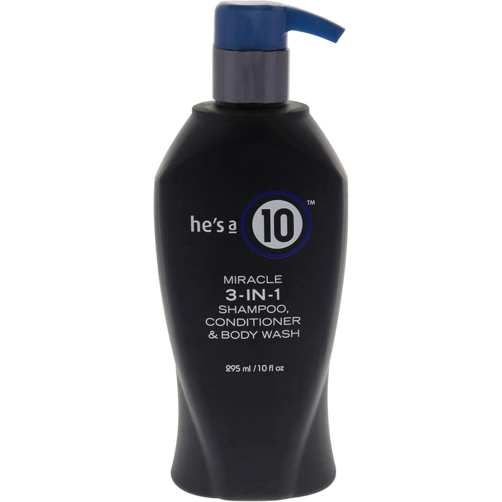 It's a 10 Haircare He's A Miracle 3-in-1 Shampoo, Conditioner and Body Wash, 10 fl Ounces