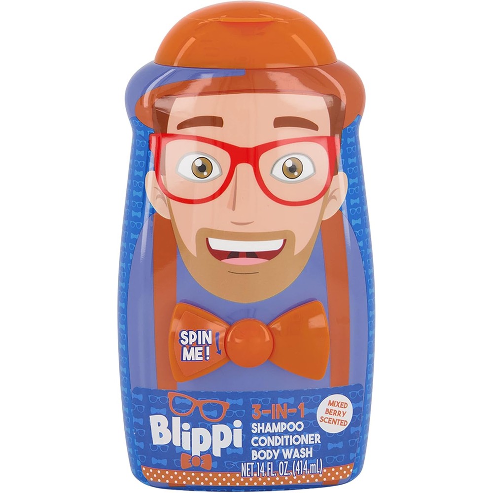 Blippi Taste Beauty 3-in-1 Kids’ Bodywash, Shampoo, and Conditioner, 14 Ounces, Mixed-Berry Scent