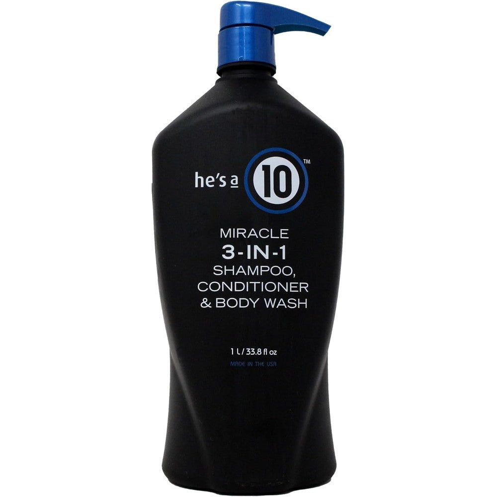It's a 10 Haircare He's a 10 Miracle 3-IN-1 Shampoo, Conditioner & Body Wash 1 Liter