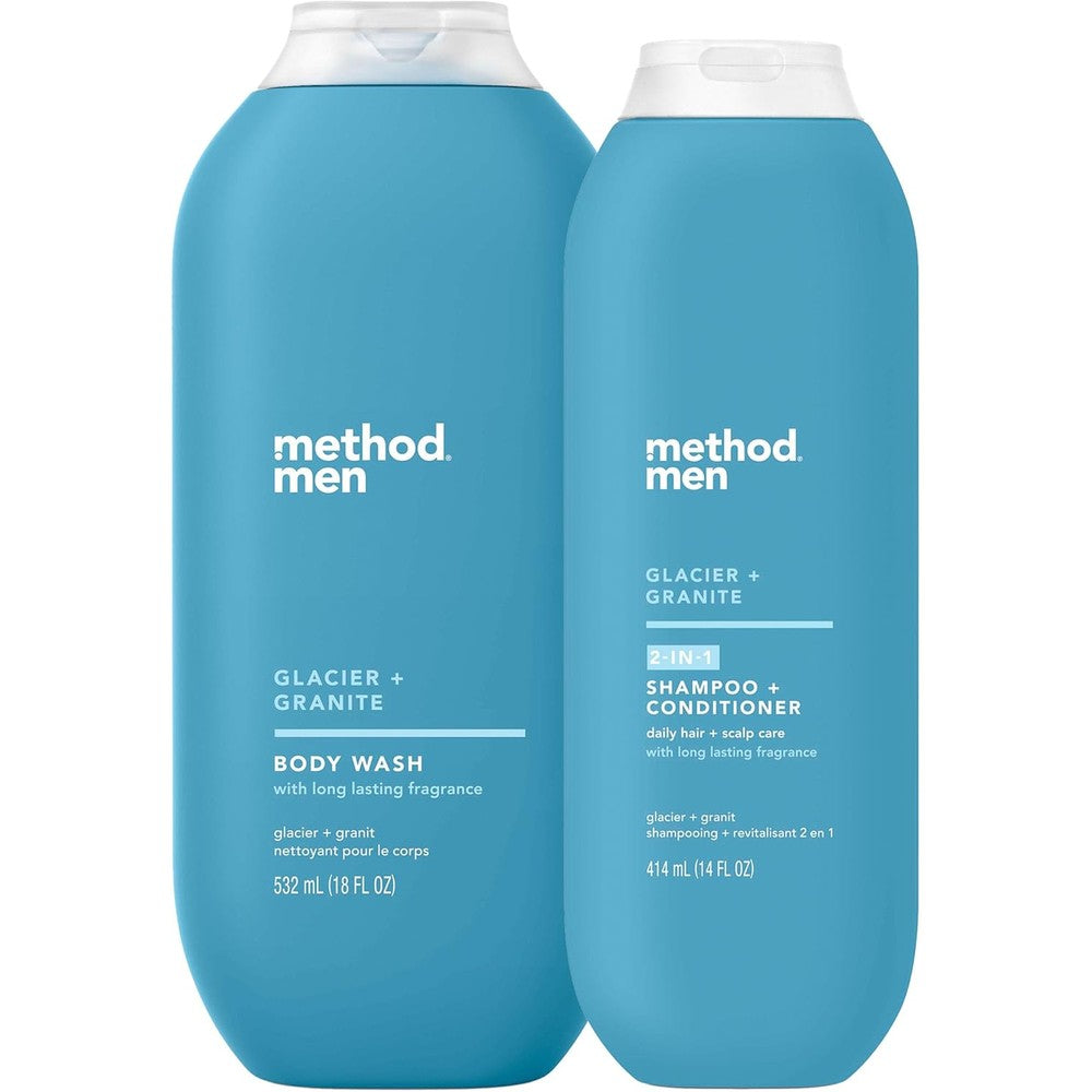 Method 2-in-1 Shampoo and Conditioner (18oz) and Body Wash (18oz) Gift Set, Glacier + Granite