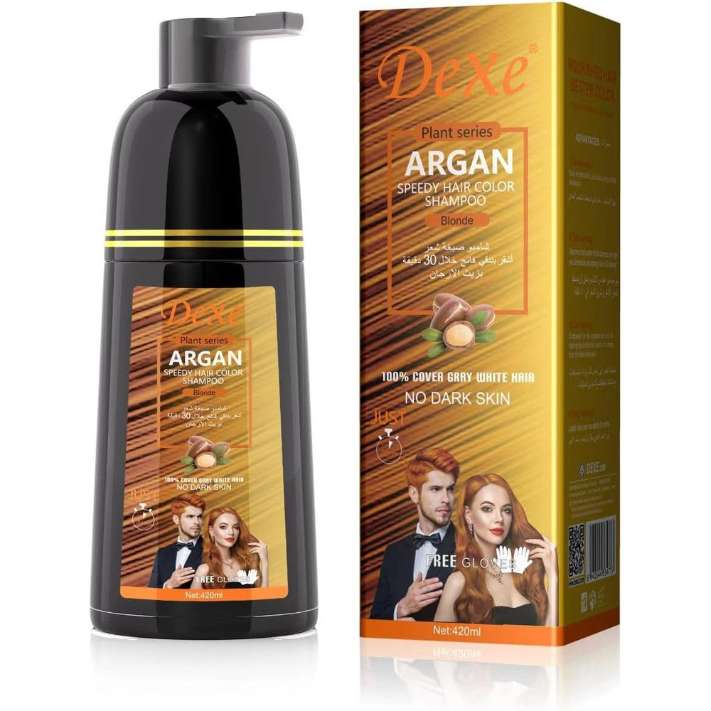 Instant Blonde Hair Shampoo 420ml - Semi-Permanent Blonde Hair Dye shampoo for Natural Hair, Lasts 30 Days, Fast Acting Formula for Men & Women(Blonde)