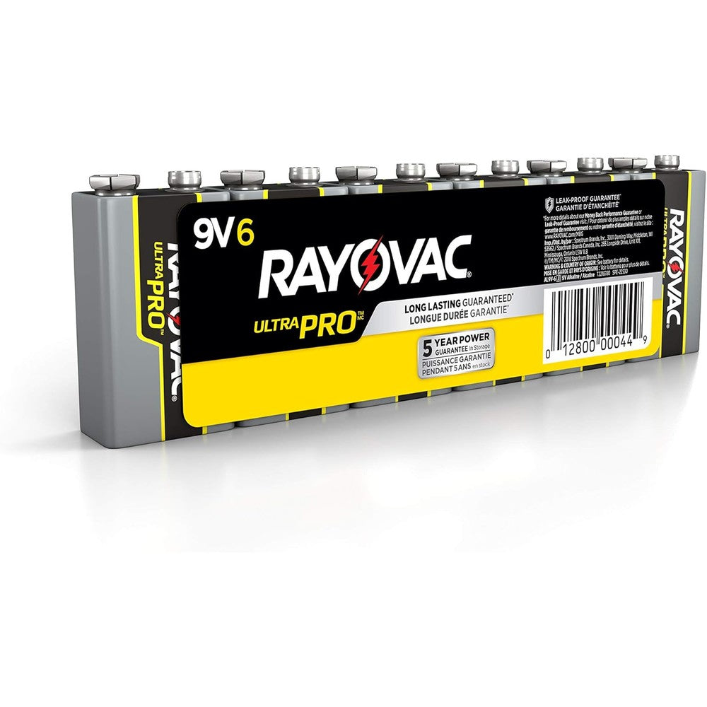 Rayovac 9V Batteries, Ultra Pro Alkaline 9V Cell Batteries (6 Battery Count)