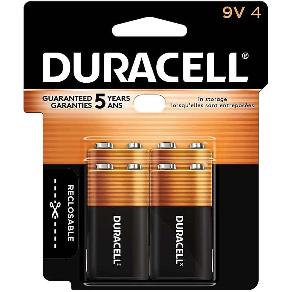 DURACELL MN16RT4Z CopperTop Alkaline Batteries, 9V, 4/PK