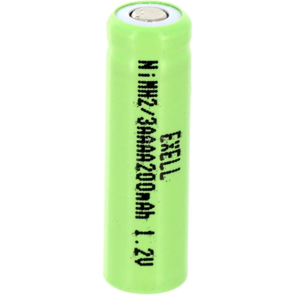 Exell 2/3AAAA NiMH 200mAh 1.2V Flat top Rechargeable Battery