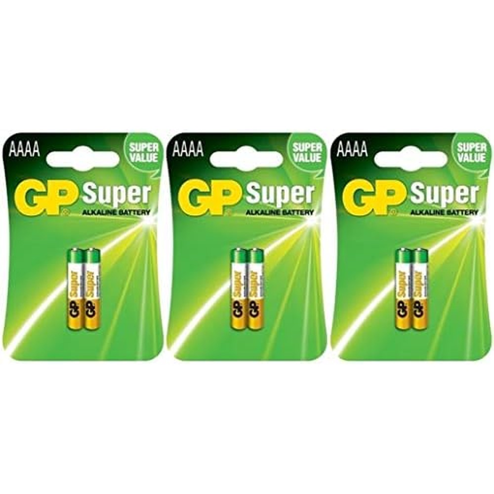 My Battery Supplier GP AAAA 6 Pack Super Fresh Super Alkaline 1.5V Batteries LR61 MN2500 EN96 3x2