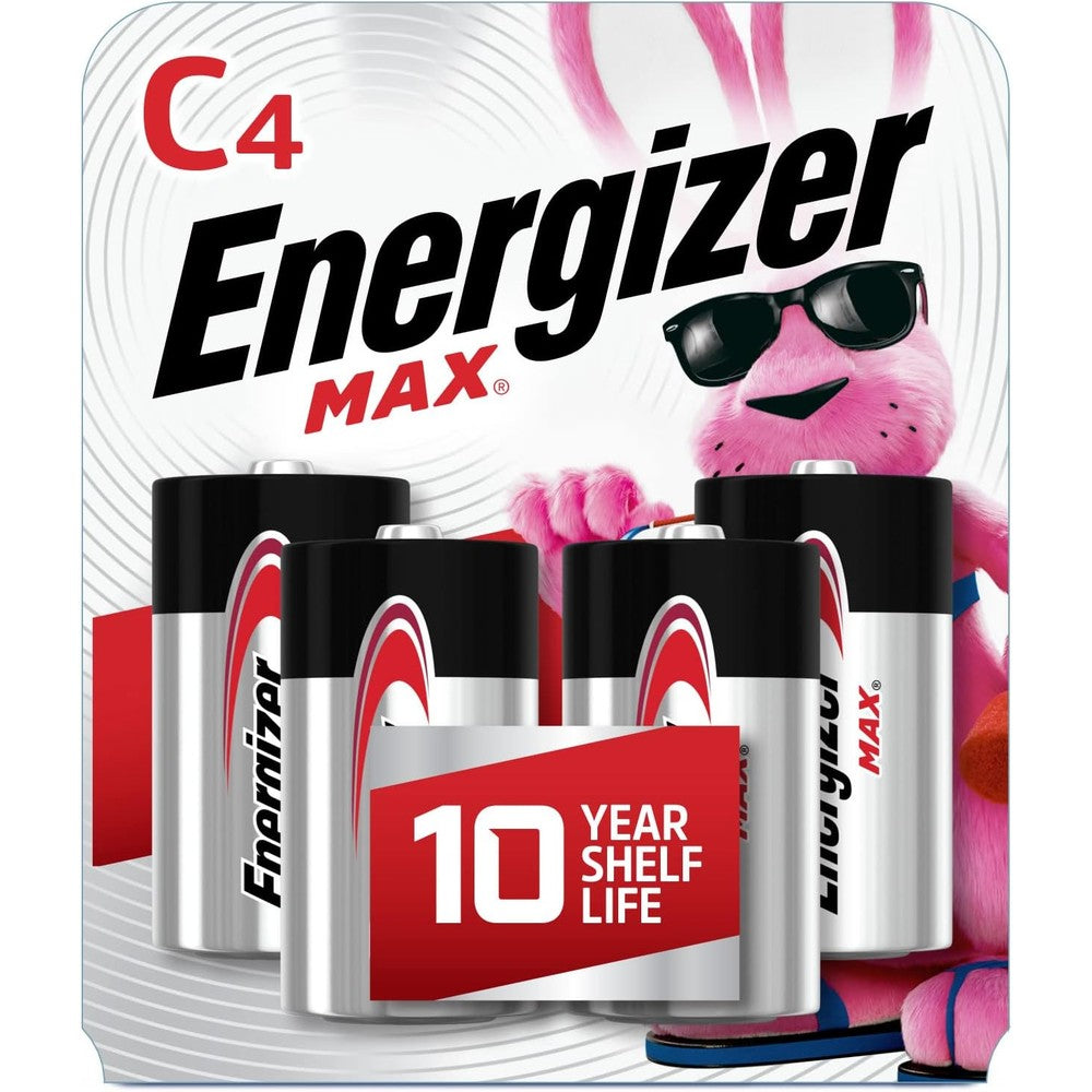 Energizer 30039800039768 Max C Batteries, Premium Alkaline C Cell Batteries (4 Battery Count), Silver