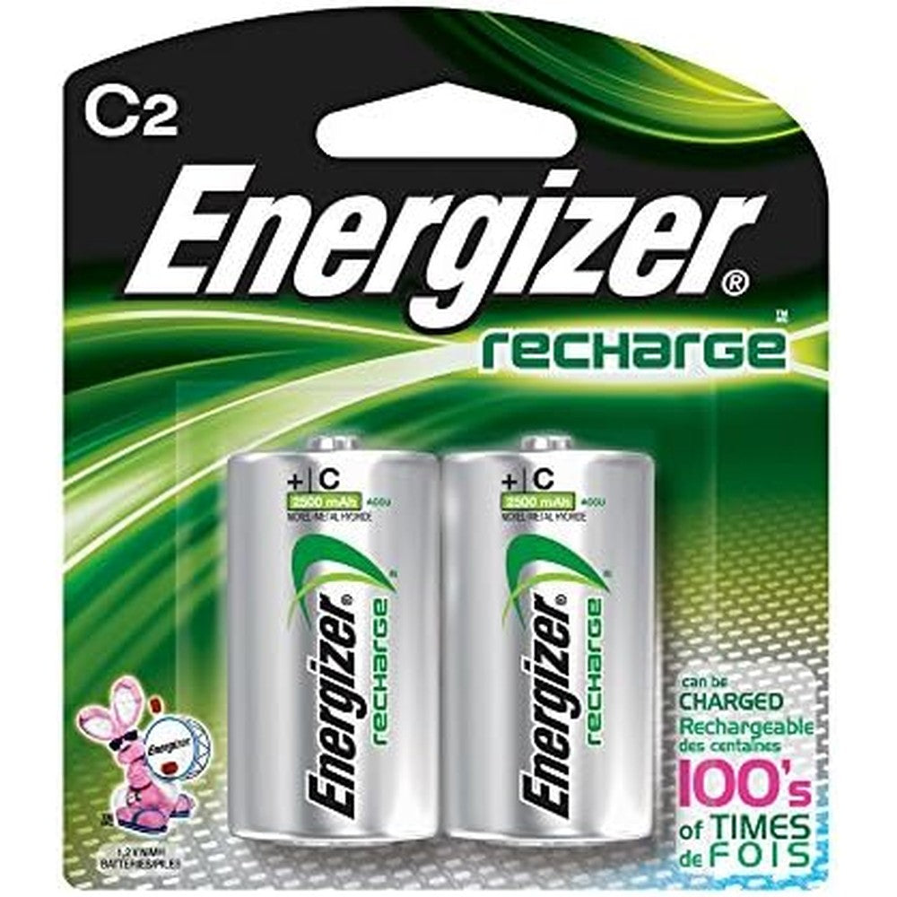 Energizer NH35BP-2 C2 Rechargeable, Size C, 2 Count, 0.5" Height, 3.25" Width