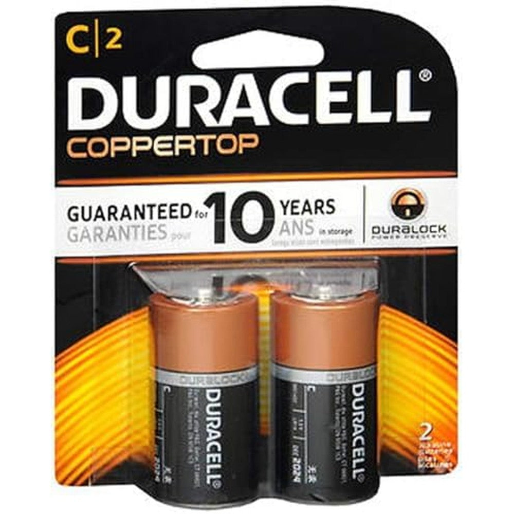 Duracell PGD MN1400B2Z Coppertop Retail Battery, Alkaline, C Size (Pack of 2)