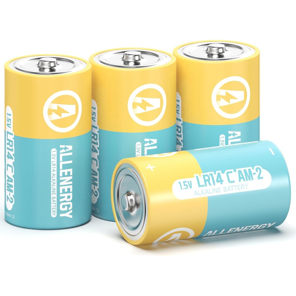 ALLENERGY C Batteries 4 Pack LR14 1.5V Alkaline Battery Long-Lasting, 10-Year Shelf Life