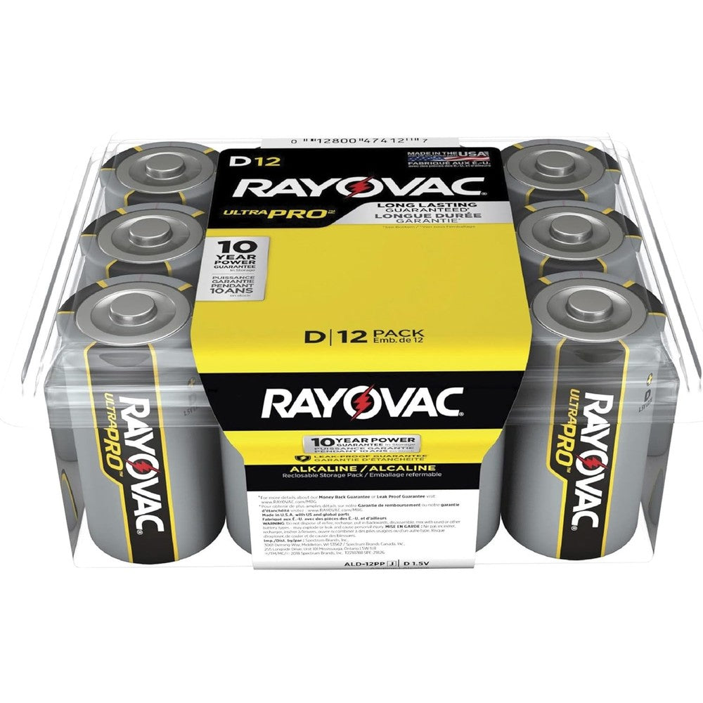 Rayovac Ultra Pro Alkaline D Batteries, 12 Pack