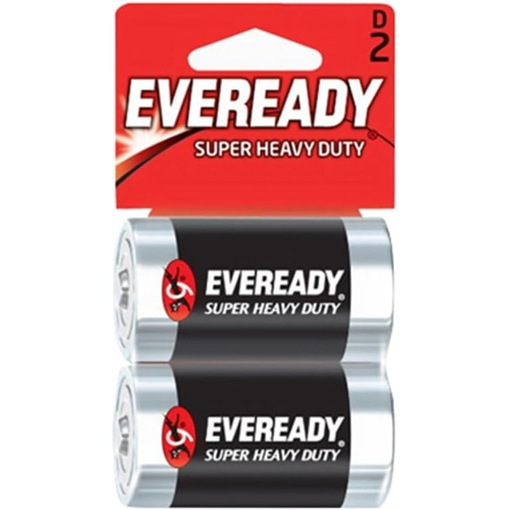 Eveready Super Heavy Duty D 1.5V Batteries - 2PACK