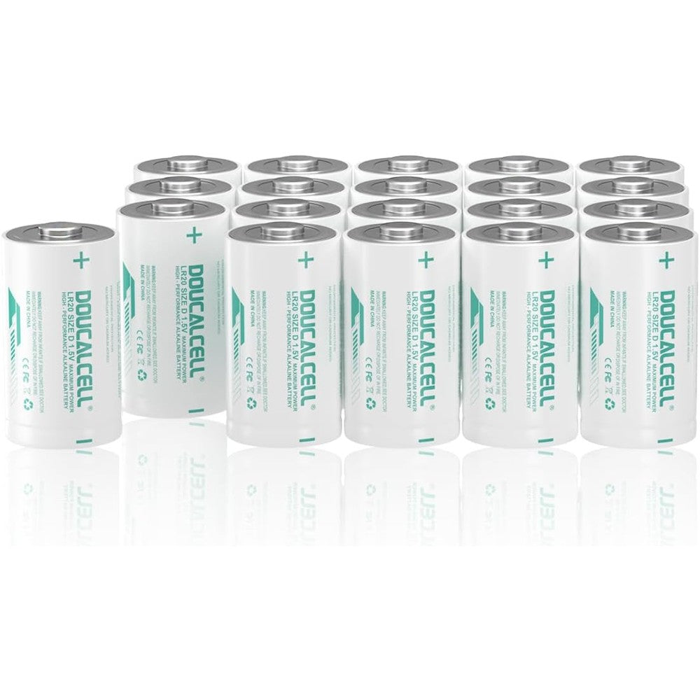 D Batteries 20 Pack, 1.5V Long-Lasting High Power Alkaline D Cell Batteries for Flashlights, Toys, Clocks, Radios, Smoke Detectors - Leak Proof & 10-Year Shelf Life