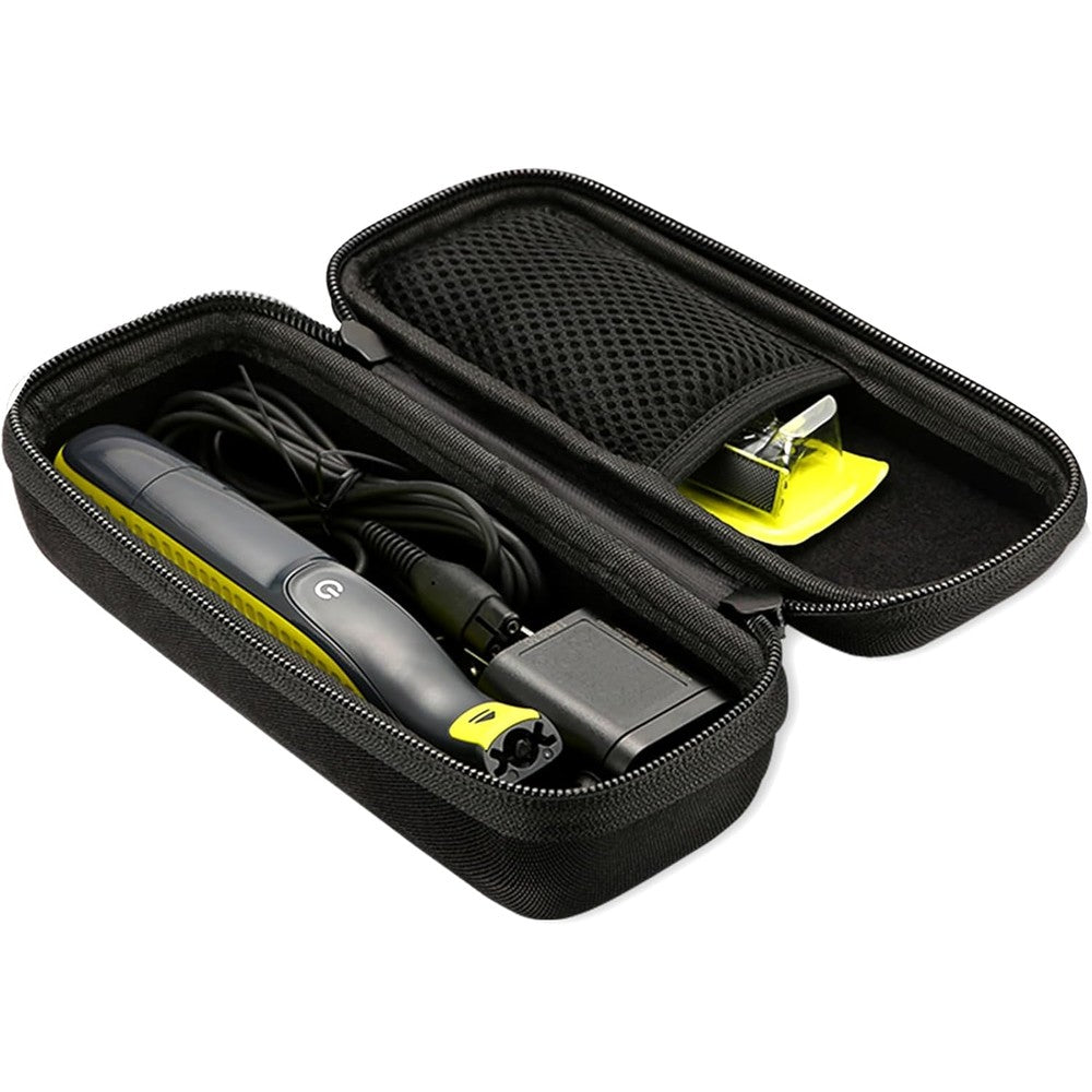 ProCase hard case for electric trimmer front view showing sleek black shockproof exterior