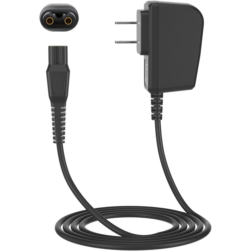 NFGEKT 15V shaver charger cord front view showing the standard charging connector tip