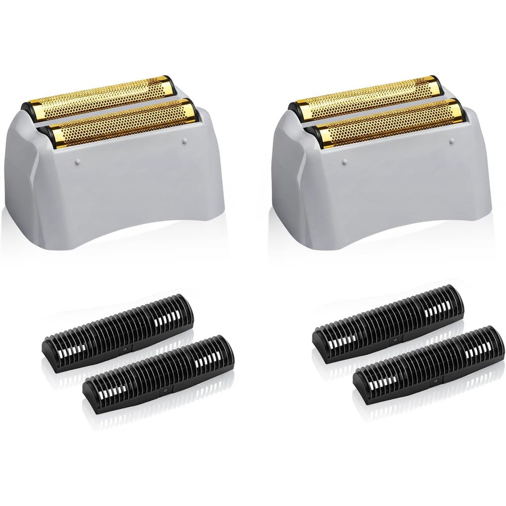 AIJALY pro shaver replacement foil and cutters 2 pack front view showing gold titanium foils