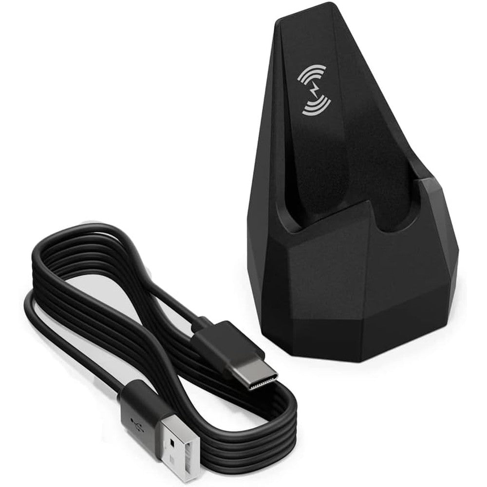 Masinvi replacement charger dock for Manscaped trimmer front view showing charging base and AC adapter.