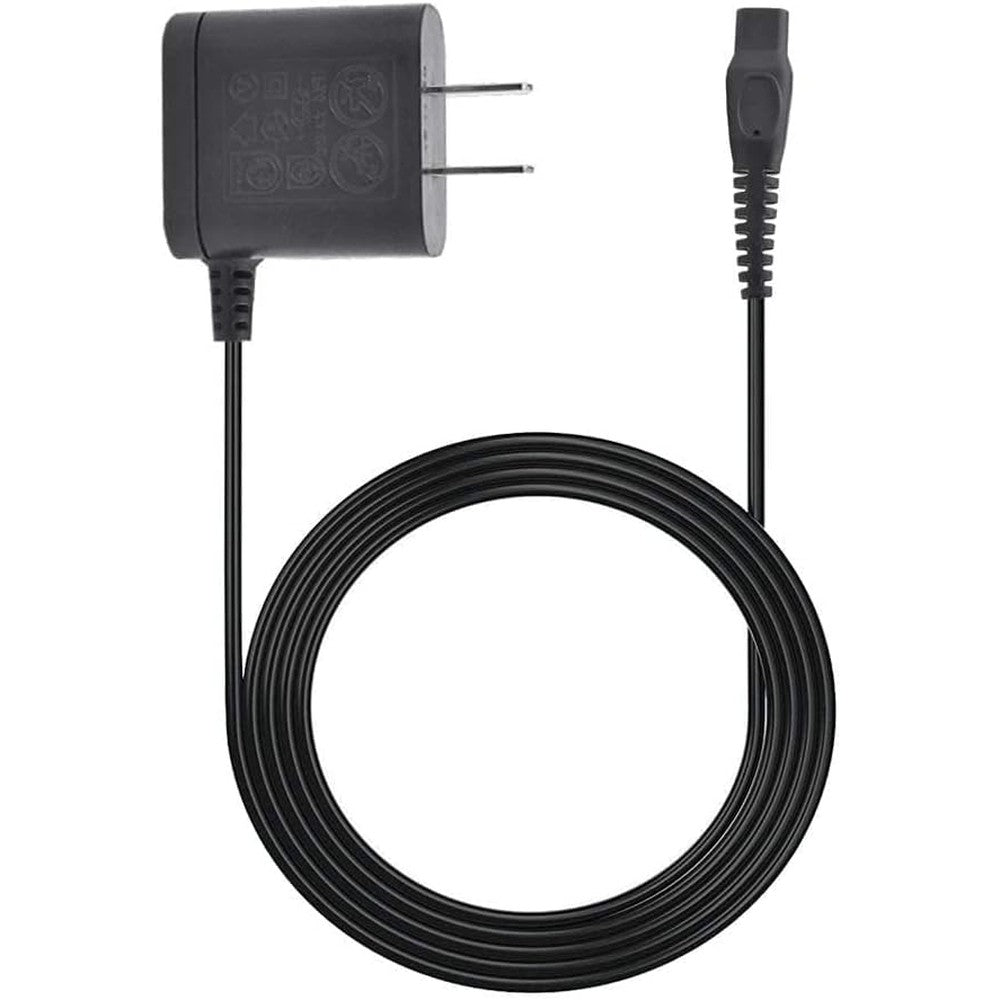 VCUMCLNR replacement charger for Philips Norelco HQ8505 front view showing the wall adapter plug and durable black charging cord.