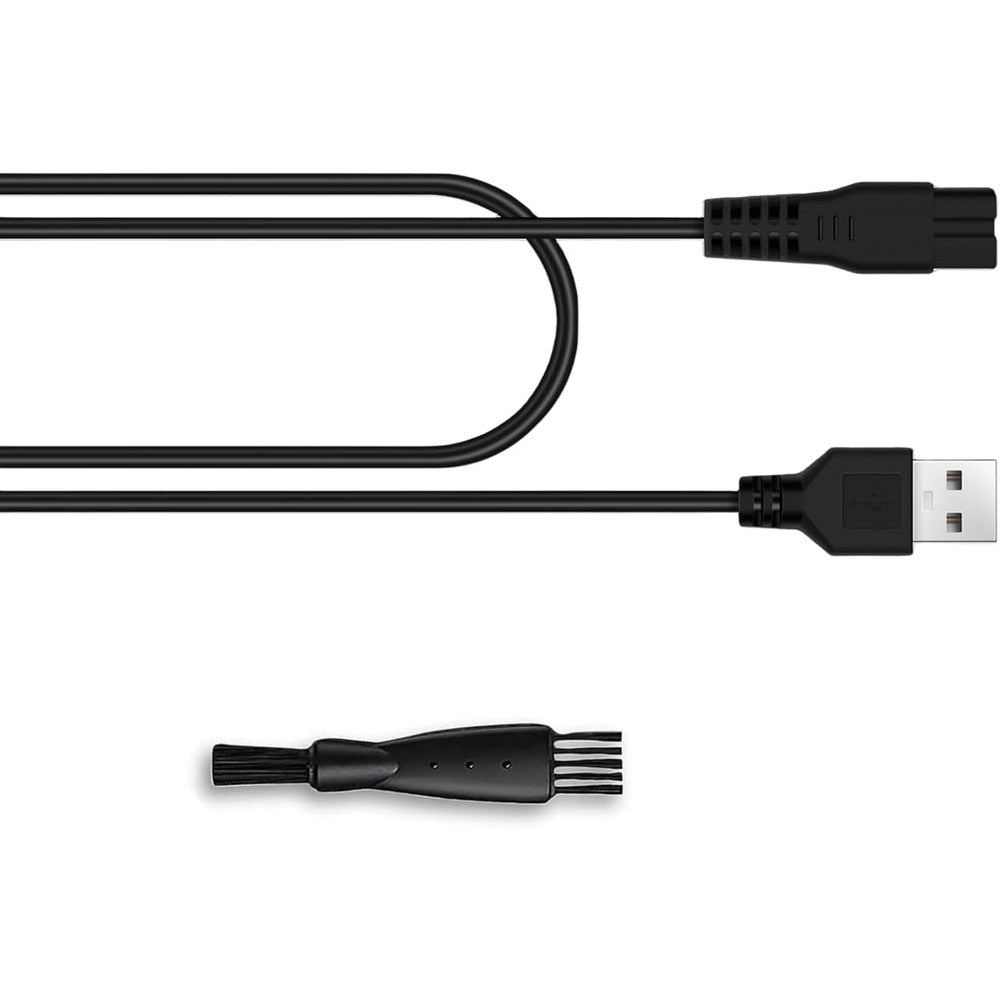 Midnt replacement charger cord for Manspot trimmer front view showcasing the USB connector and device pin.