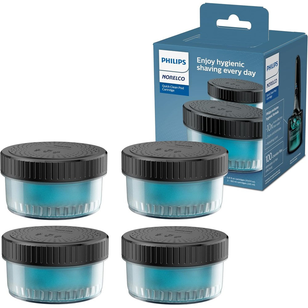 Philips Norelco Quick Clean Pod Cartridge 4-Pack front view