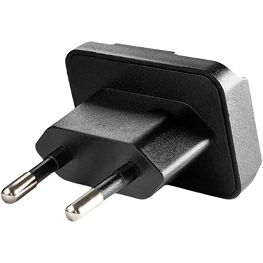 MINIX EU Pin power adapter plug front view showing two rounded pins for European outlets