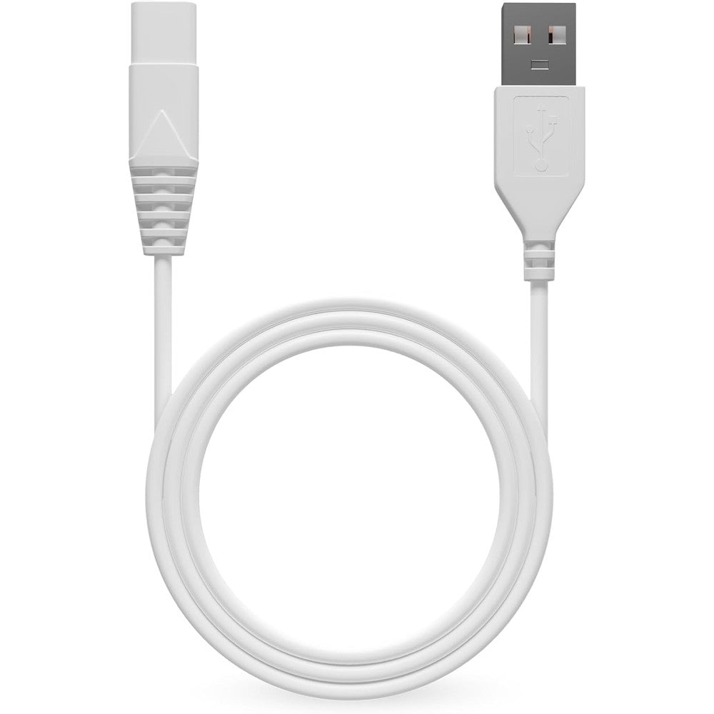 Freebird replacement USB charging cable front view showing the durable white cord and connectors.