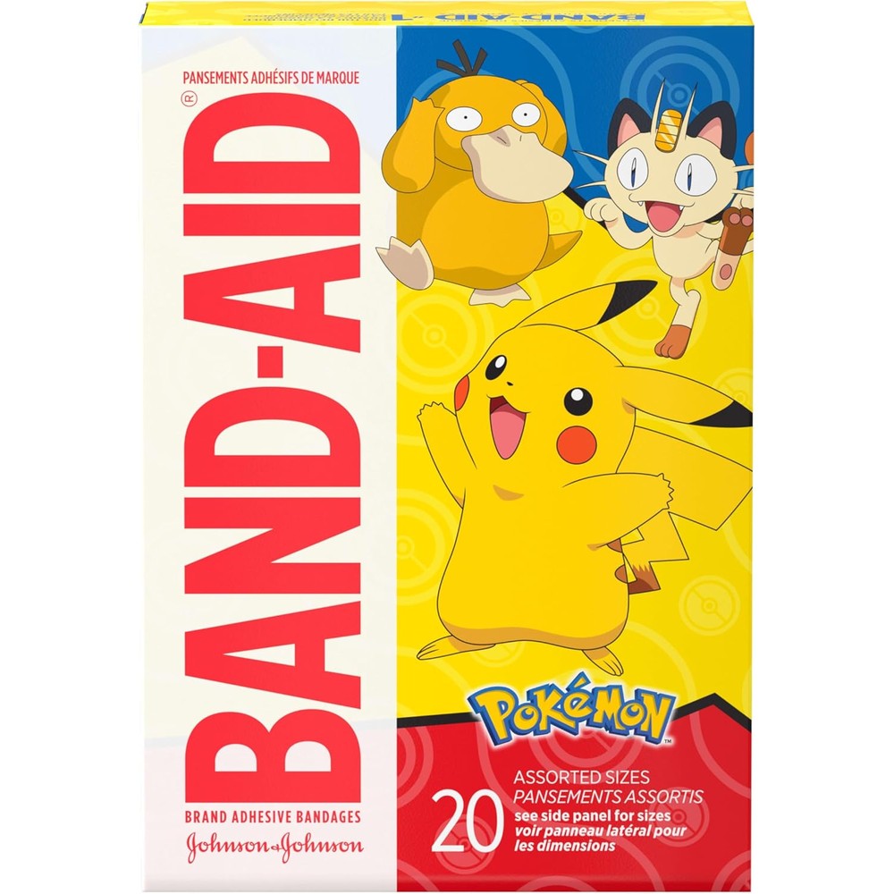 Band-Aid Brand Kids Adhesive Bandages Pokémon front view box