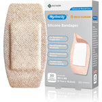 Hysimedy silicone adhesive bandages twenty count front view showing large size packaging for sensitive skin wound care.