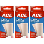ACE Elastic Bandage with Hook Closure 4 inch pack of 3 front view for injury recovery.