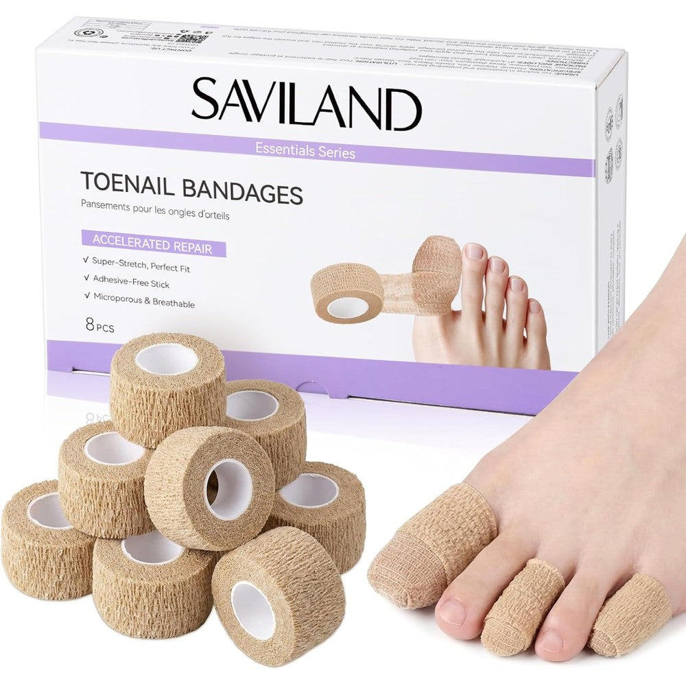 Saviland Fungal Treatment Bandage Wrap front packaging showing 32 pieces of skin-toned wraps.