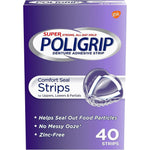Super Poligrip Comfort Seal Denture Adhesive Strips 40 count front packaging view
